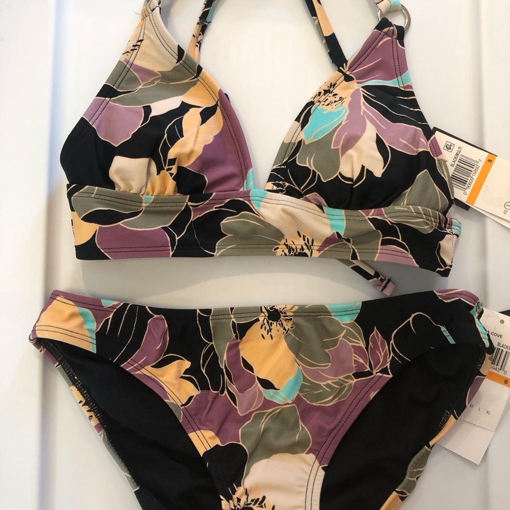 Salt & Cove Black Multi Color Swimsuit Size S
